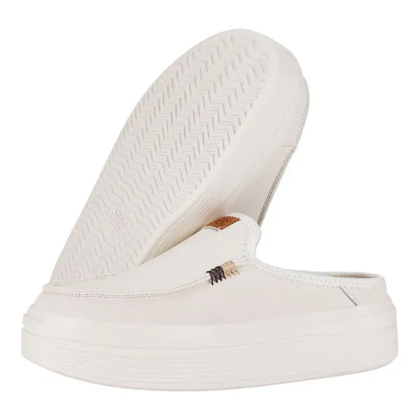 Austin Lift Leather Women White Mules heydude Apparel