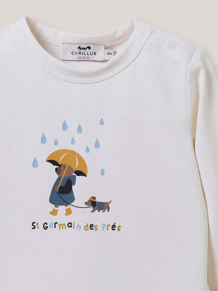 Baby Cyrillus Baby Boy Organic Cotton TShirt Ecru