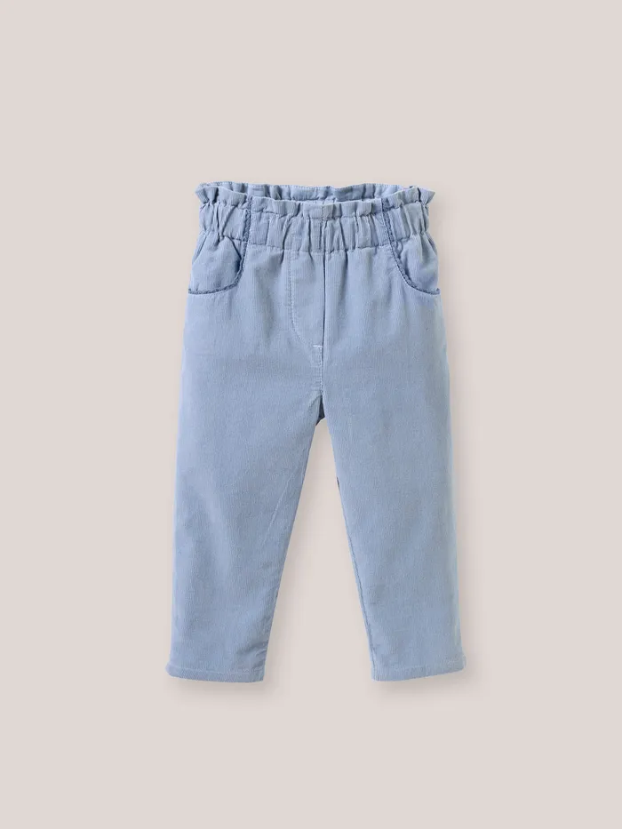 Baby Cyrillus Baby Girl Velour Trousers Bleu Clair