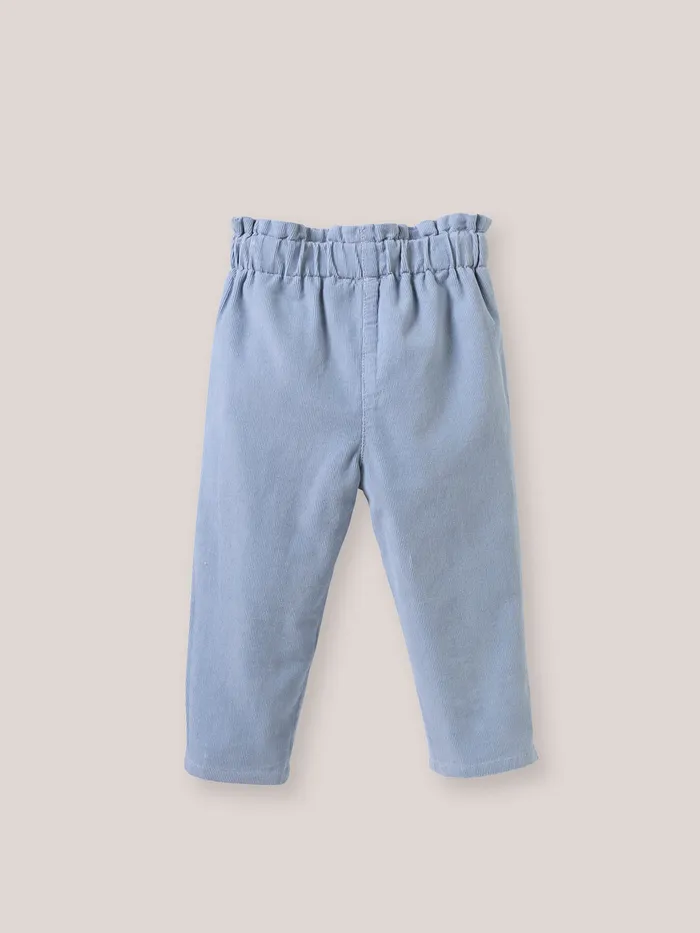 Baby Cyrillus Baby Girl Velour Trousers Bleu Clair