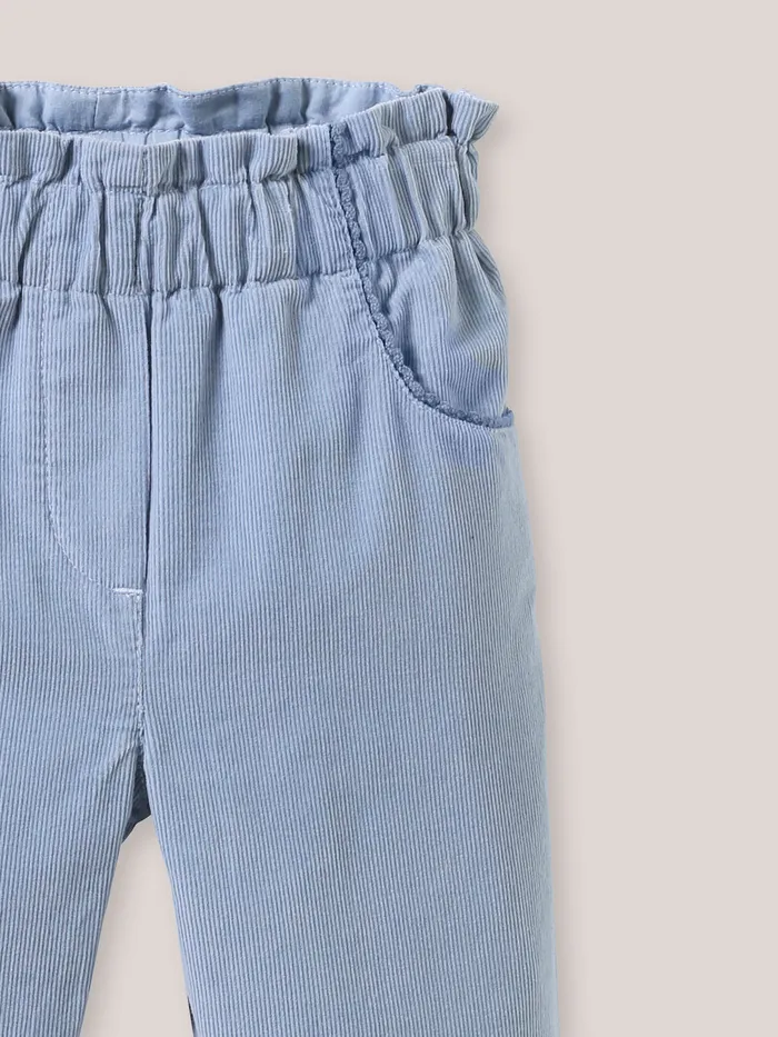Baby Cyrillus Baby Girl Velour Trousers Bleu Clair