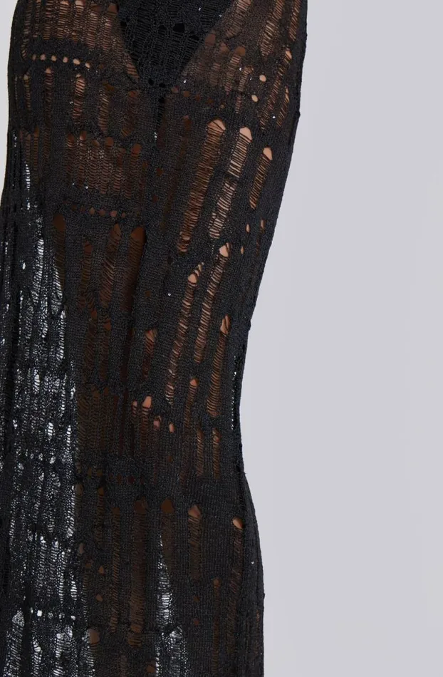 Beach Dress Women Jaded London Black Metallic Umbra Maxi Dress