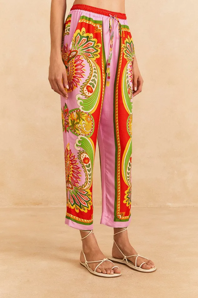 Beach Toucans Scarf Lenzing Ecovero Viscose Pants Women Farm Rio Pants