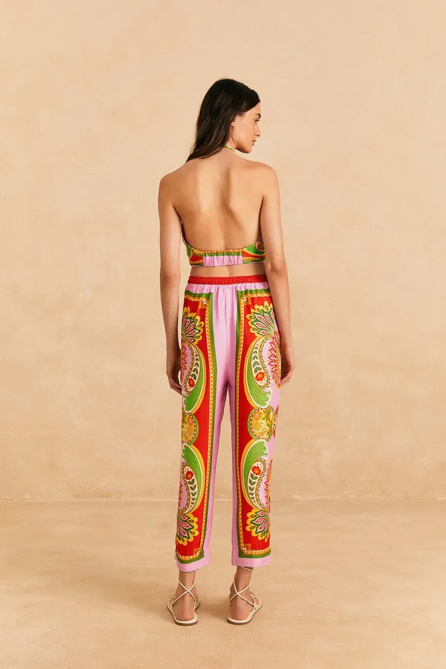 Beach Toucans Scarf Lenzing Ecovero Viscose Pants Women Farm Rio Pants
