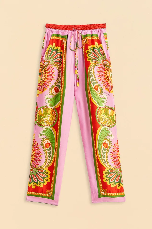 Beach Toucans Scarf Lenzing Ecovero Viscose Pants Women Farm Rio Pants