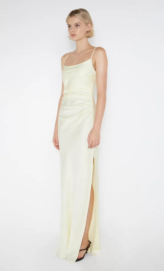 Bec Bridge Bridesmaids Dresses EMILIA SCOOP NECK DRESS Ice Yellow 8211 Women