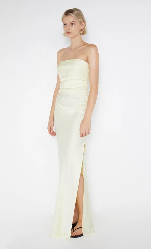 Bec Bridge Bridesmaids Dresses ETERNITY STRAPLESS MAXI Ice Yellow 8211 Women