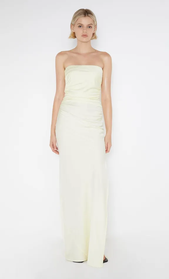 Bec Bridge Bridesmaids Dresses ETERNITY STRAPLESS MAXI Ice Yellow 8211 Women