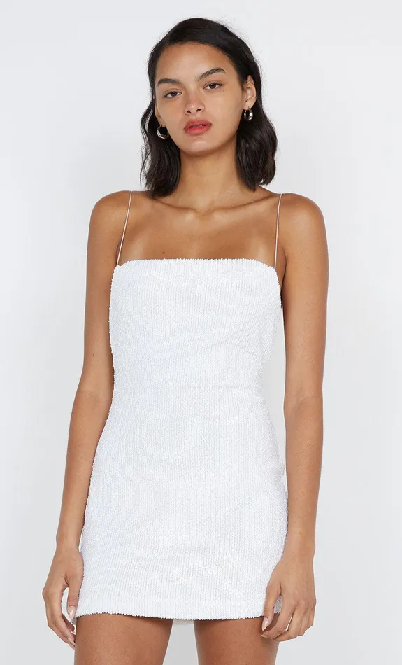 Bec Bridge Dresses AALIYAH SEQUIN MINI DRESS White 8211 Women