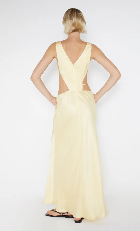 Bec Bridge Dresses AGATHE DIAMOND DRESS Butter Yellow 8211 Women