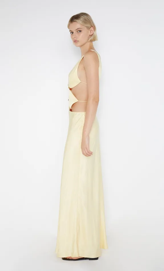 Bec Bridge Dresses AGATHE DIAMOND DRESS Butter Yellow 8211 Women
