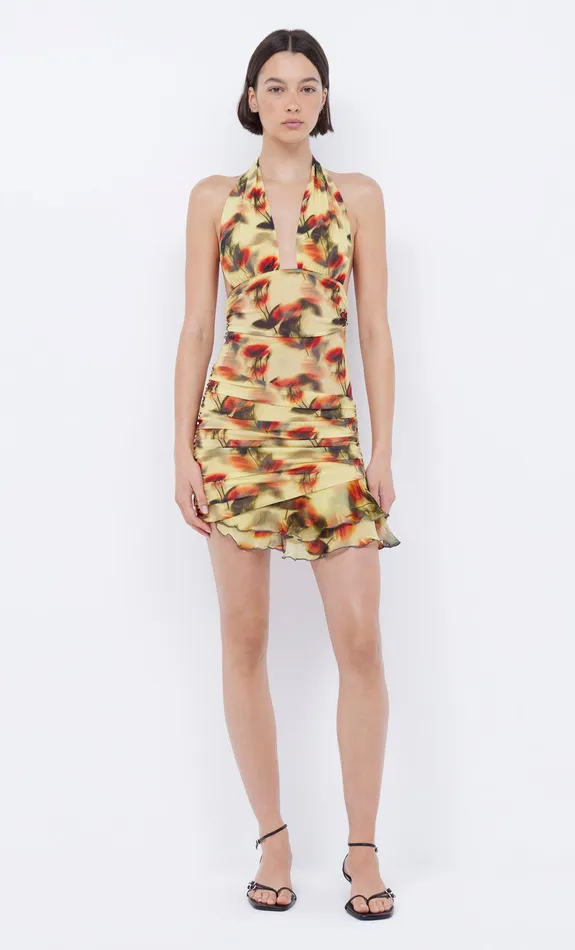 Bec Bridge Dresses FIORE HALTER MINI DRESS Citrus Rose 8211 Women