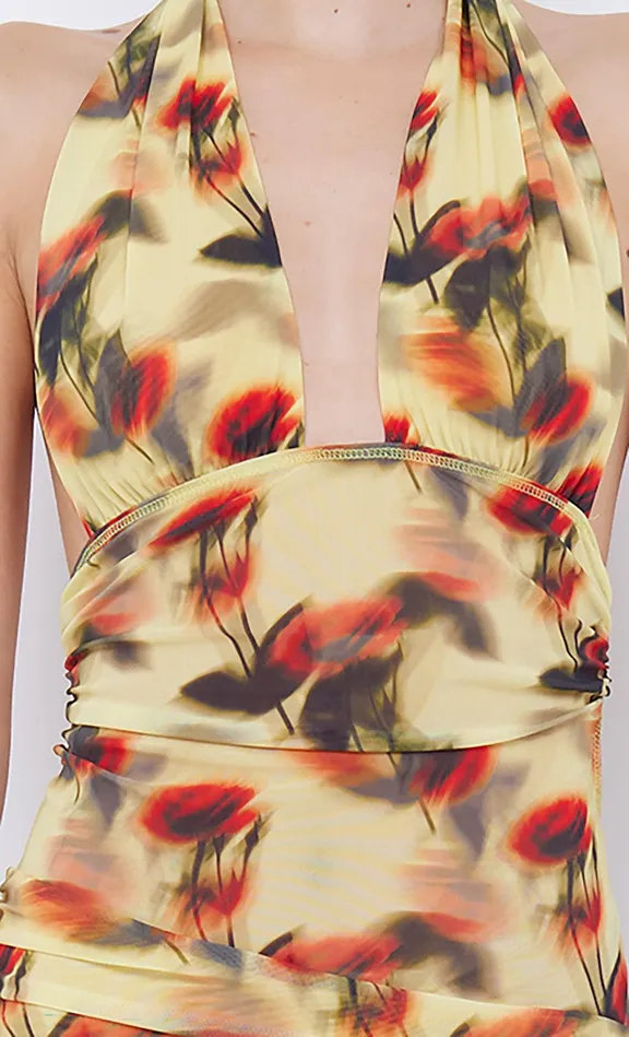 Bec Bridge Dresses FIORE HALTER MINI DRESS Citrus Rose 8211 Women