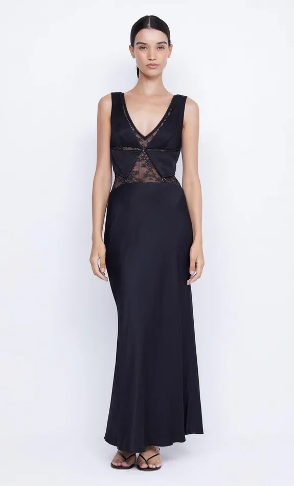 Bec Bridge Dresses JULIETTE V NECK MAXI DRESS Black 8211 Women