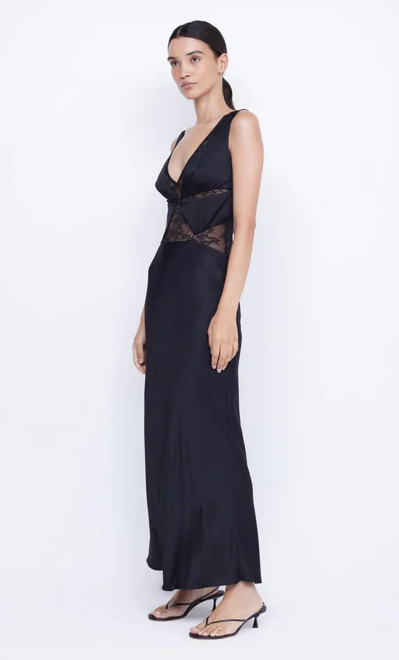 Bec Bridge Dresses JULIETTE V NECK MAXI DRESS Black 8211 Women