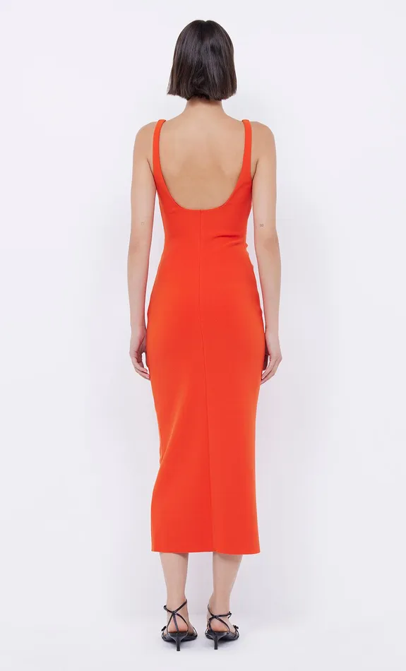 Bec Bridge Dresses KARINA TUCK MIDI DRESS Fire Red 8211 Women