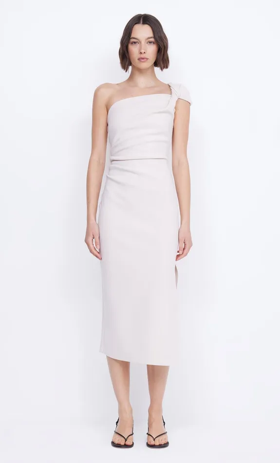 Bec Bridge Event Wear Dresses ELEA ASYM MIDI DRESS Vanilla Bean 8211 Women