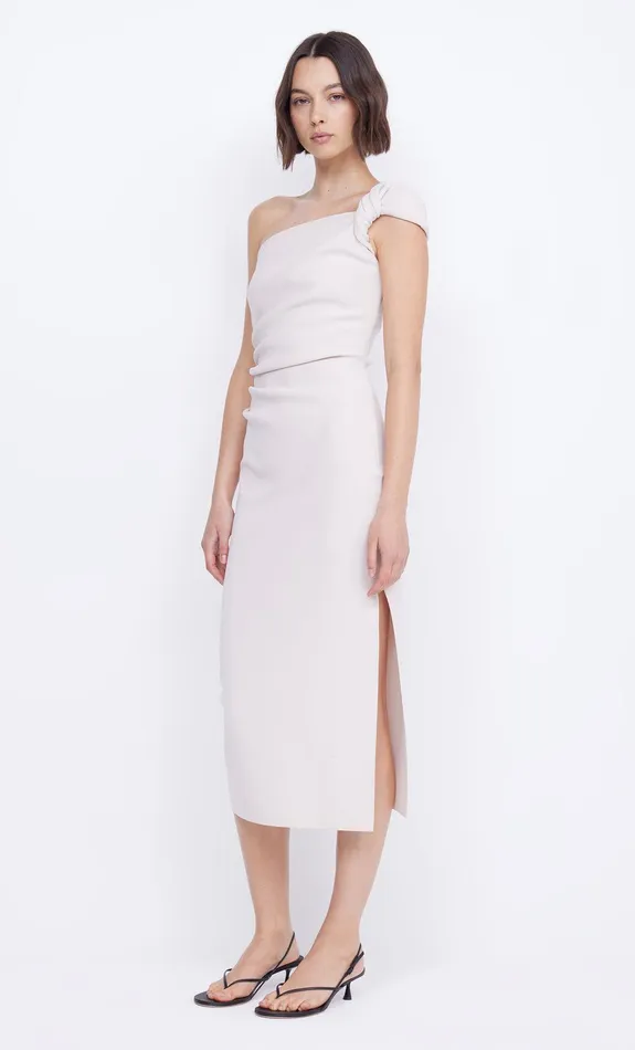 Bec Bridge Event Wear Dresses ELEA ASYM MIDI DRESS Vanilla Bean 8211 Women