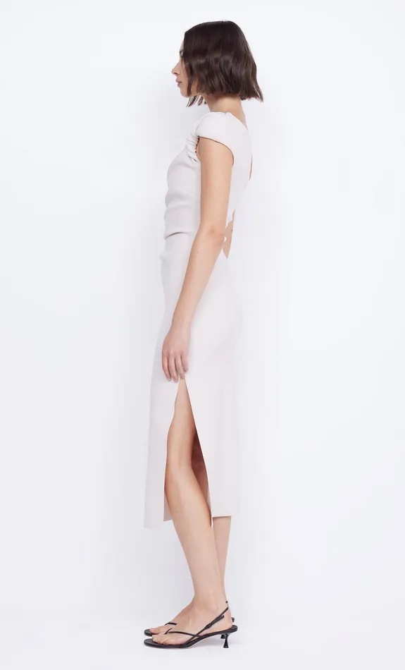 Bec Bridge Event Wear Dresses ELEA ASYM MIDI DRESS Vanilla Bean 8211 Women