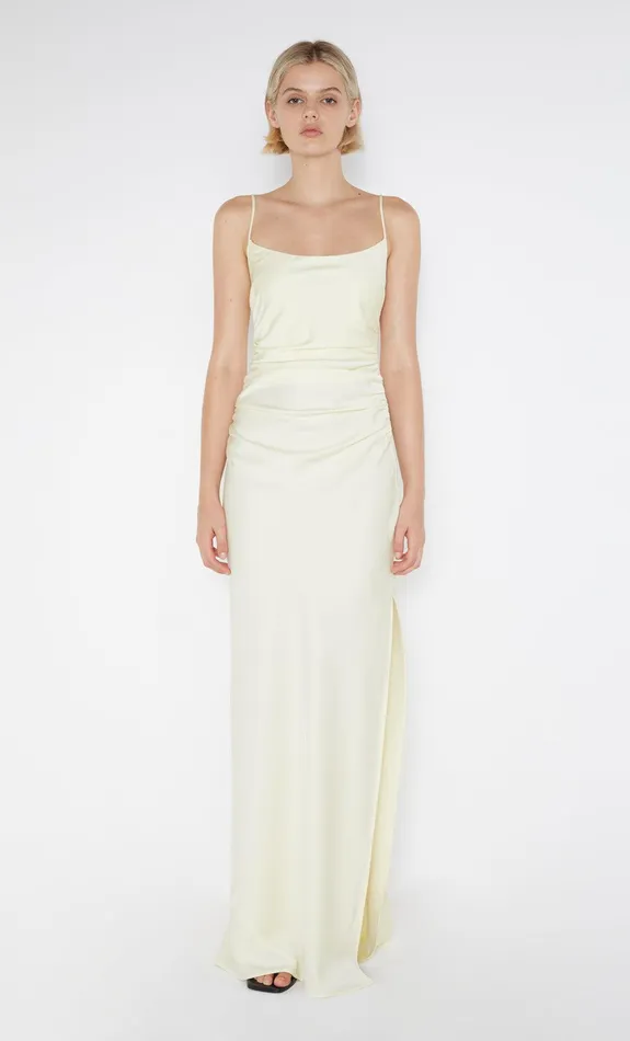 Bec Bridge Event Wear Dresses EMILIA SCOOP NECK DRESS Ice Yellow 8211 Women