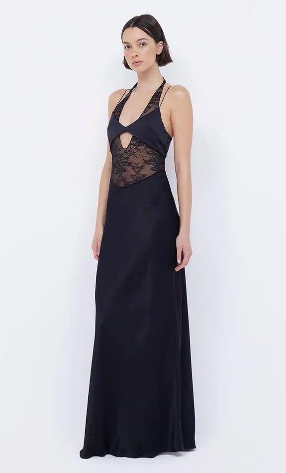 Bec Bridge Event Wear Dresses LIV HALTER MAXI DRESS Black 8211 Women
