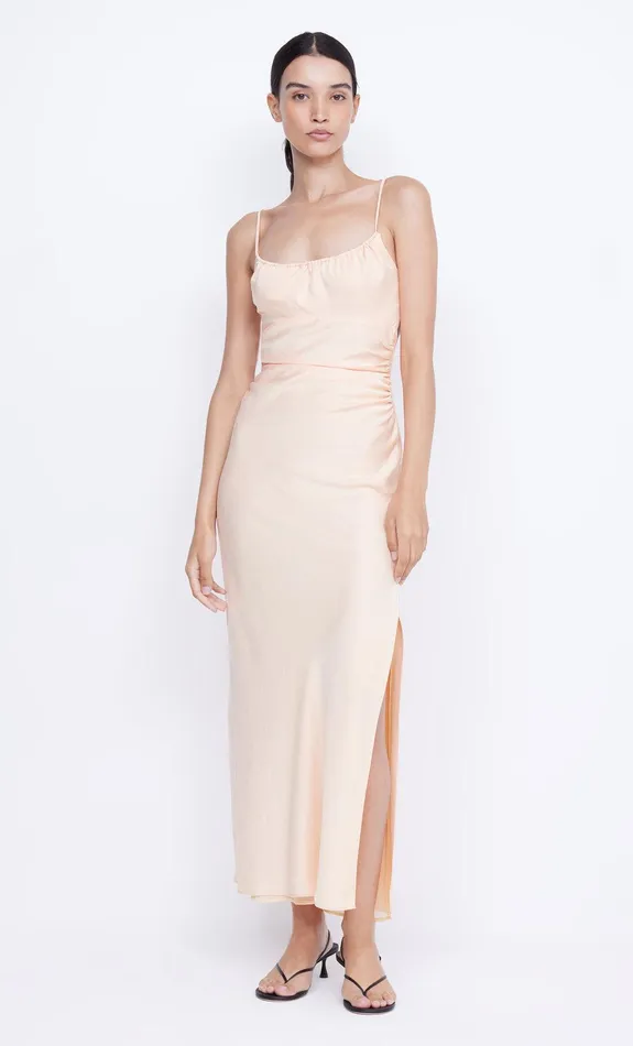 Bec Bridge Event Wear Dresses MARI LOU GATHERED MAXI DRESS Peach 8211 Women