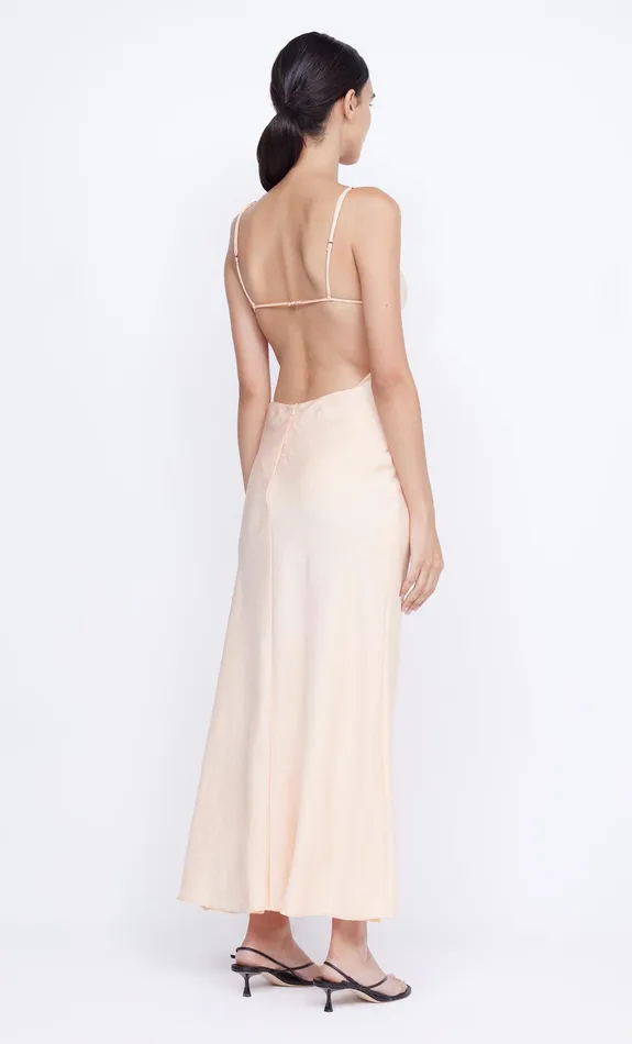 Bec Bridge Event Wear Dresses MARI LOU GATHERED MAXI DRESS Peach 8211 Women