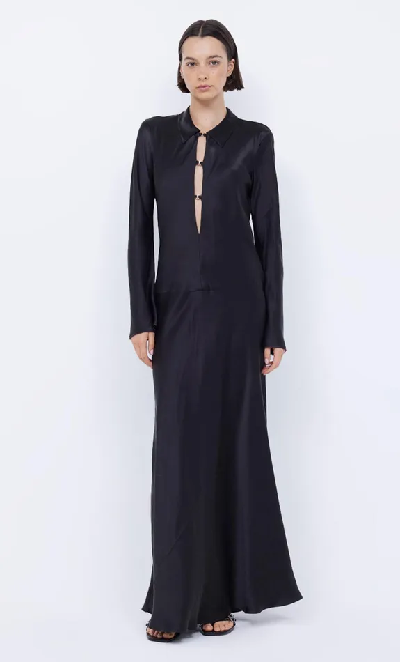 Bec Bridge Event Wear Dresses ORLA LONG SLEEVE MAXI DRESS Black 8211 Women