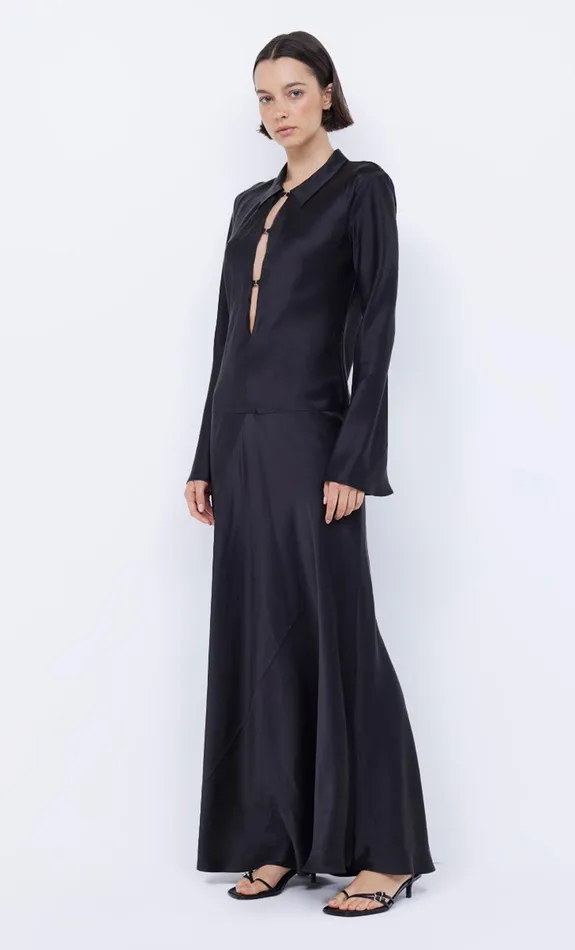 Bec Bridge Event Wear Dresses ORLA LONG SLEEVE MAXI DRESS Black 8211 Women