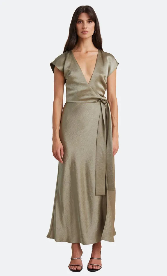 Bec Bridge Event Wear Dresses THE DREAMER WRAP DRESS Sage 8211 Women