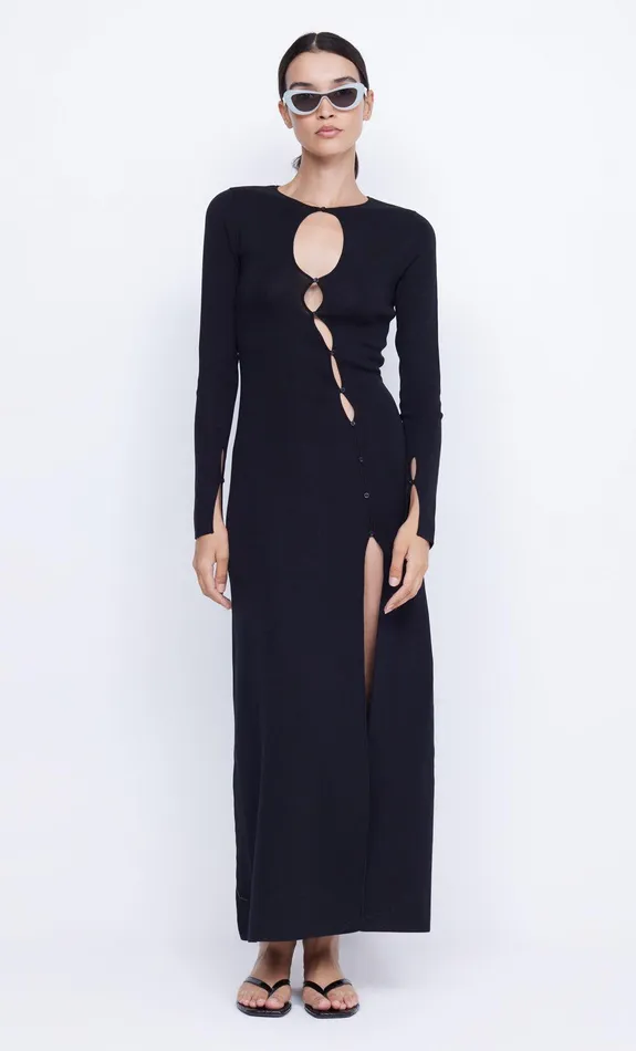 Bec Bridge Maxi Dresses ALIENOR KEY HOLE KNIT DRESS Black 8211 Women