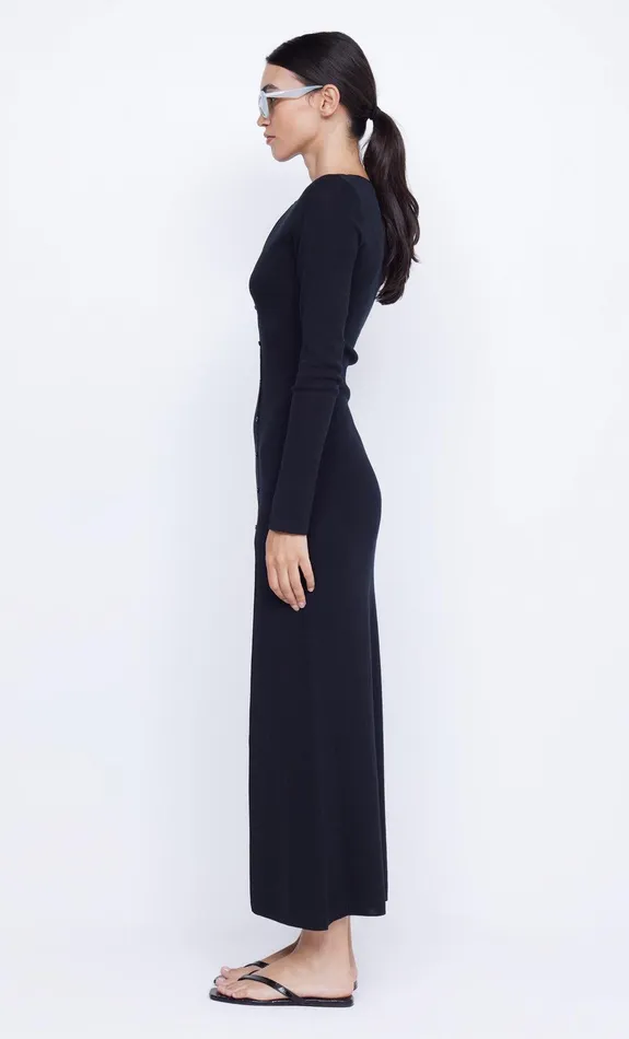 Bec Bridge Maxi Dresses ALIENOR KEY HOLE KNIT DRESS Black 8211 Women