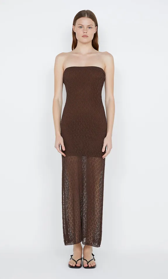 Bec Bridge Maxi Dresses AURORA STRAPLESS DRESS Choc 8211 Women