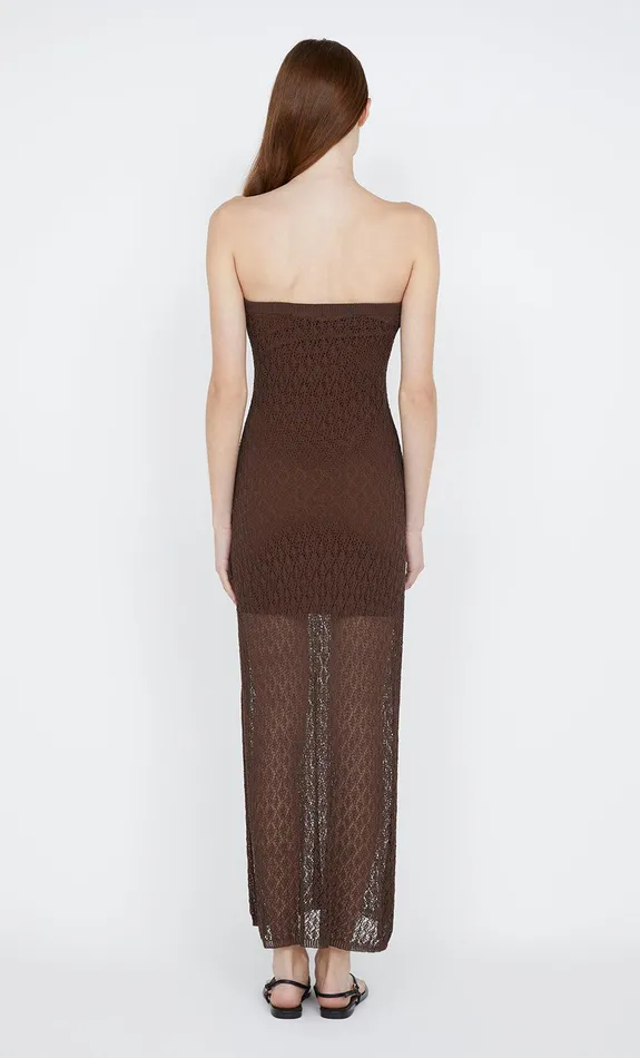 Bec Bridge Maxi Dresses AURORA STRAPLESS DRESS Choc 8211 Women