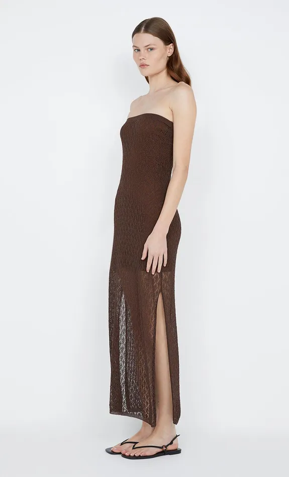 Bec Bridge Maxi Dresses AURORA STRAPLESS DRESS Choc 8211 Women