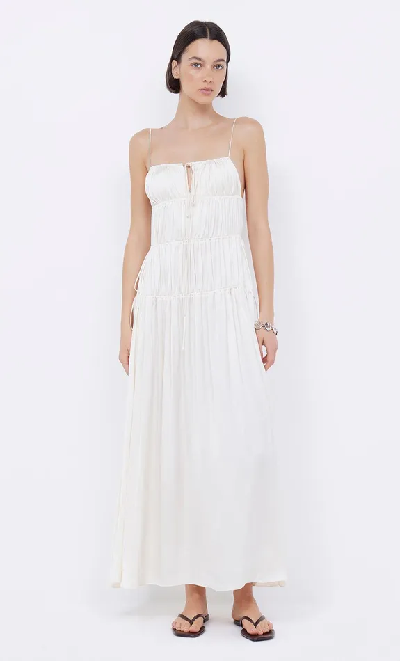 Bec Bridge Maxi Dresses DELPHI GATHERED DRESS Ivory 8211 Women