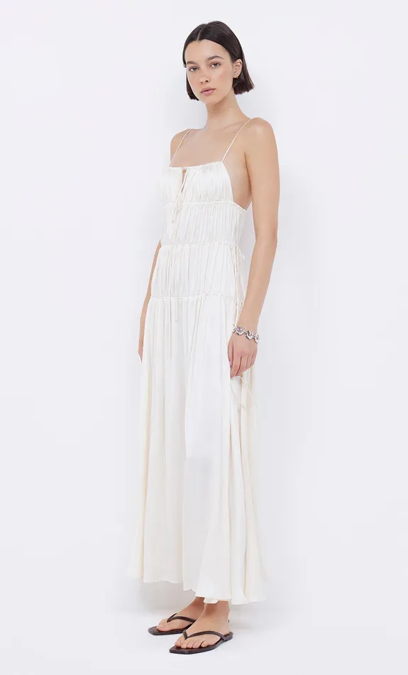 Bec Bridge Maxi Dresses DELPHI GATHERED DRESS Ivory 8211 Women