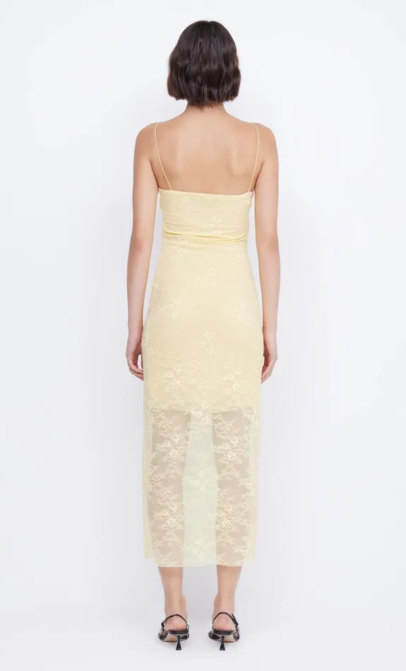 Bec Bridge Maxi Dresses JULIETTE COLUMN MIDI DRESS Butter Yellow 8211 Women