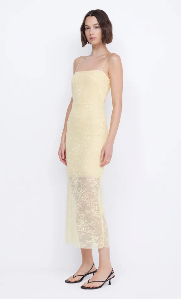 Bec Bridge Maxi Dresses JULIETTE COLUMN MIDI DRESS Butter Yellow 8211 Women