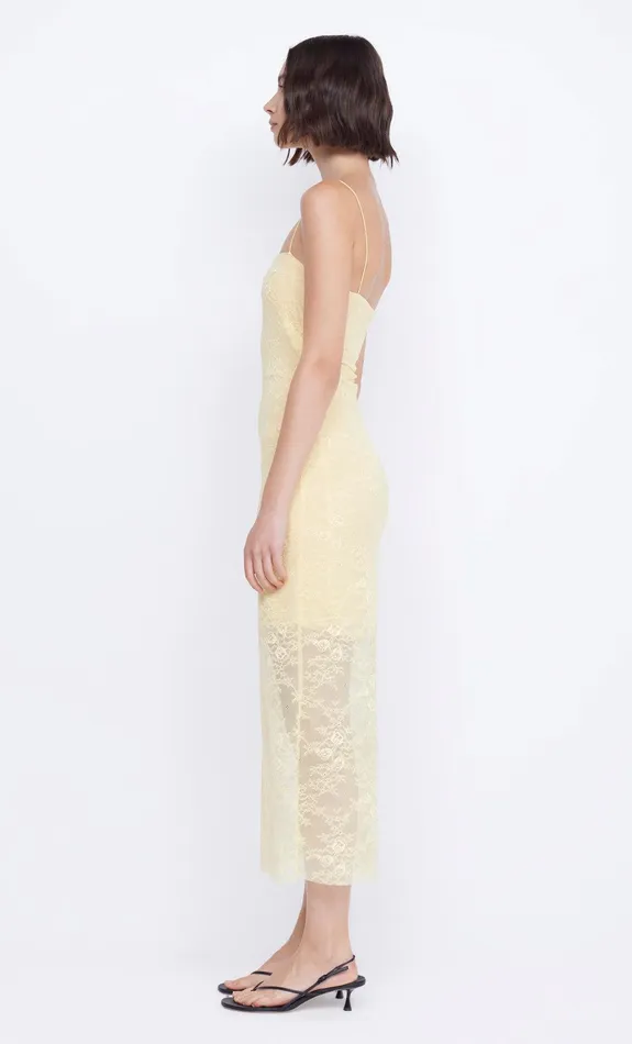 Bec Bridge Maxi Dresses JULIETTE COLUMN MIDI DRESS Butter Yellow 8211 Women