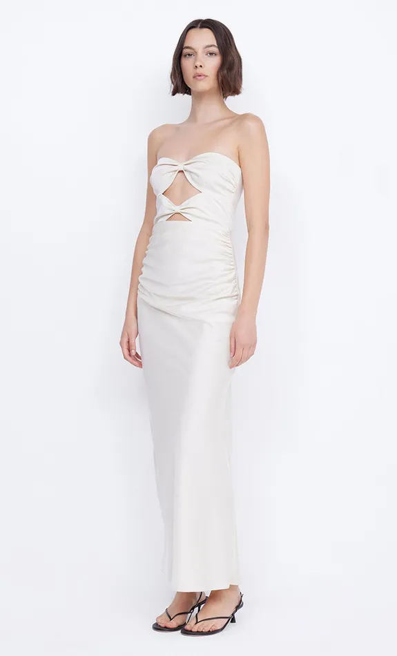 Bec Bridge Maxi Dresses ROCHELLE TWIST STRAPLESS DRESS Cream 8211 Women