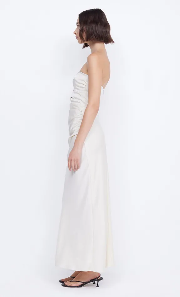 Bec Bridge Maxi Dresses ROCHELLE TWIST STRAPLESS DRESS Cream 8211 Women