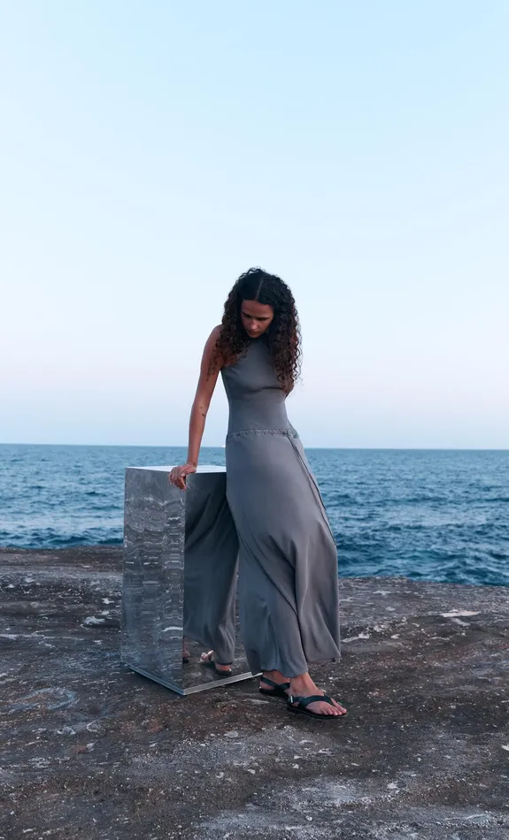 Bec Bridge Maxi Dresses SOLA RACER DRESS Charcoal 8211 Women