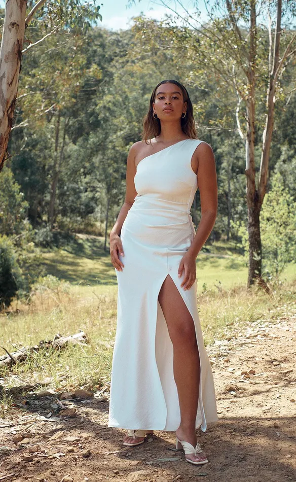 Bec Bridge Maxi Dresses THE DREAMER ASYM DRESS Ivory 8211 Women