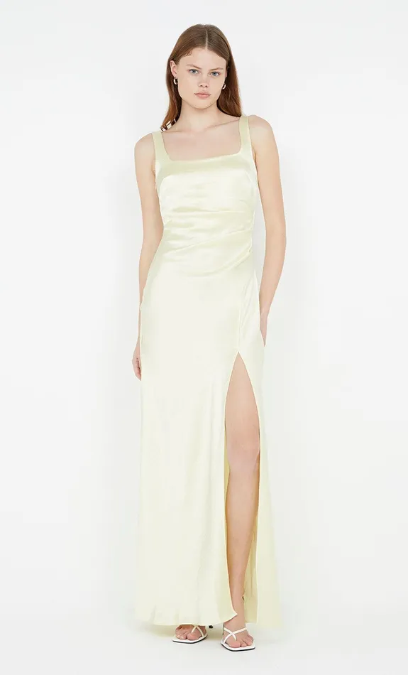 Bec Bridge Maxi Dresses THE DREAMER SQUARE NECK DRESS Ice Yellow 8211 Women