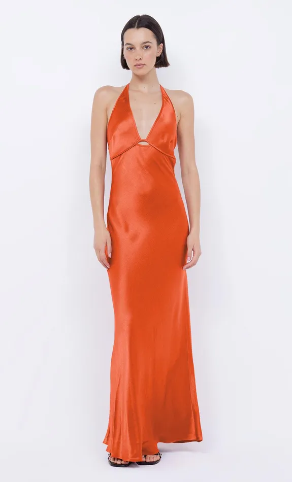 Bec Bridge Maxi Dresses ZARIAH HALTER DRESS Fire Red 8211 Women