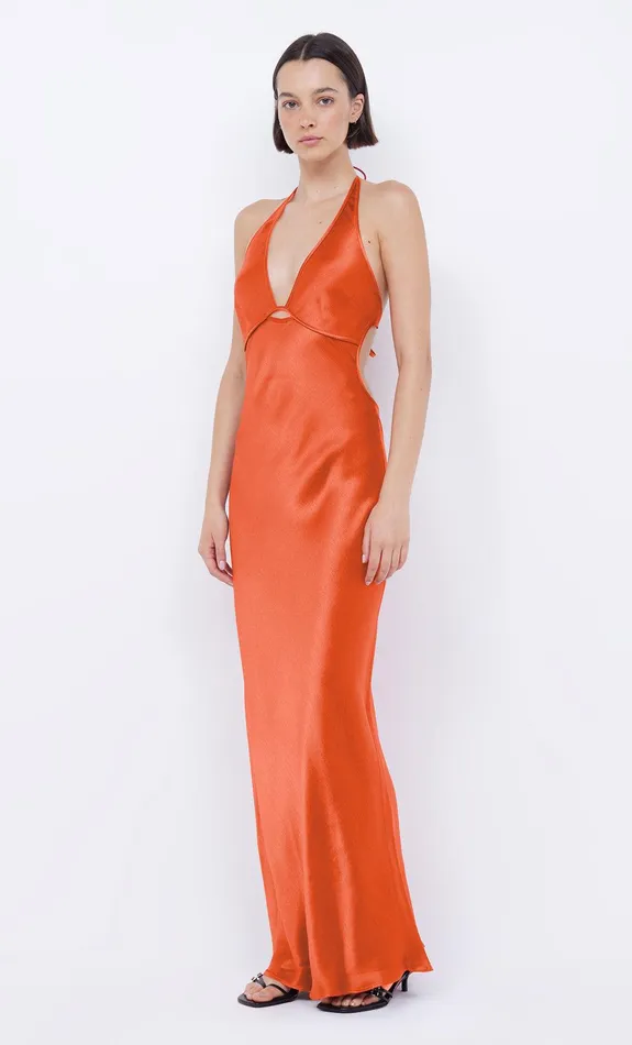 Bec Bridge Maxi Dresses ZARIAH HALTER DRESS Fire Red 8211 Women