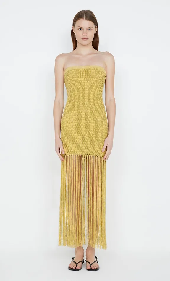 Bec Bridge Midi Dresses CALISTA STRAPLESS DRESS Citrus 8211 Women