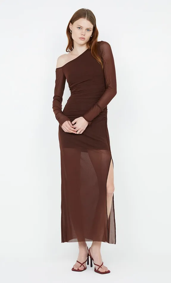 Bec Bridge Prom Dresses FAE ASYM LONG SLEEVE DRESS Cocoa 8211 Women