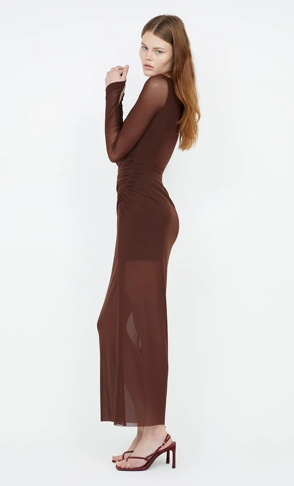 Bec Bridge Prom Dresses FAE ASYM LONG SLEEVE DRESS Cocoa 8211 Women